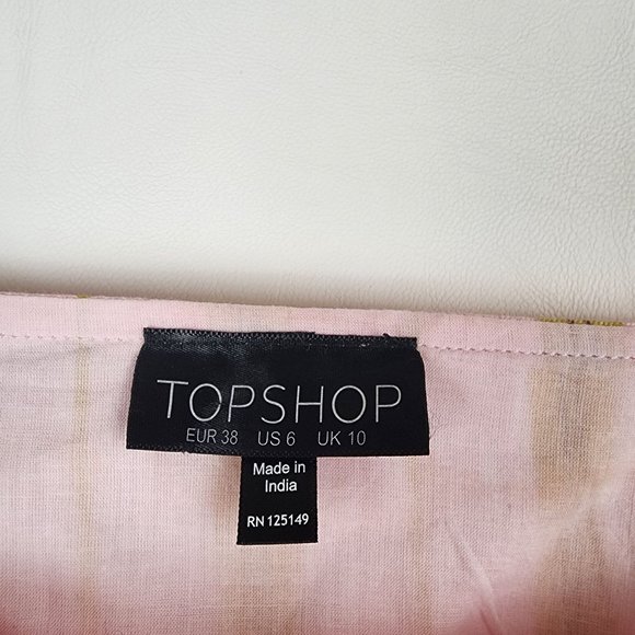 Topshop 165443 Womens Sleeveless Stripe Crop Tank Top Pink Yellow Size US 6 - Picture 4 of 15